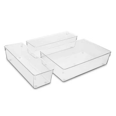 Sorbus Clear Drawer Organizer 3 Piece Set