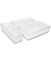 Sorbus Clear Drawer Organizer 3pc Set In White