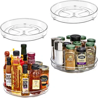 Sorbus Clear Flat Lazy Susan Organizer 4 Pack