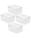 Sorbus Clear Plastic Organizer 4pc Storage Bin Set With H