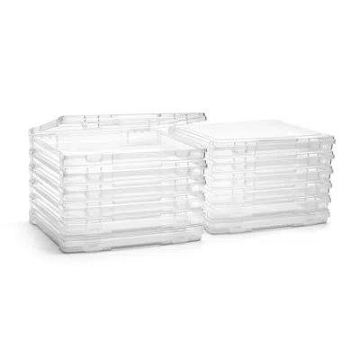 Sorbus Clear Slim Stackable Project Case 12 Pack In Transparent