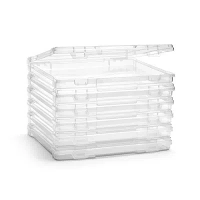 Sorbus Clear Slim Stackable Project Case 6 Pack In Transparent