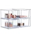 Sorbus Clear Stackable Drawer Organizer 4-pack