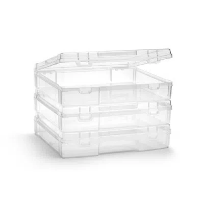 Sorbus Clear Thick Stackable Project Case 3 Pack