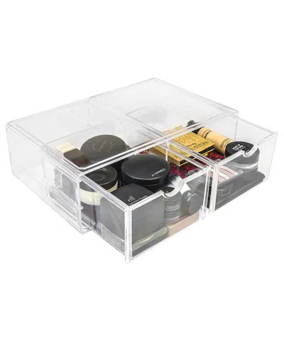 Sorbus Cosmetic Case With 2 Square Drawers In White