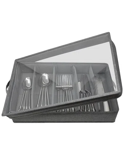 Sorbus Cutlery Organizer With Lid In Gray