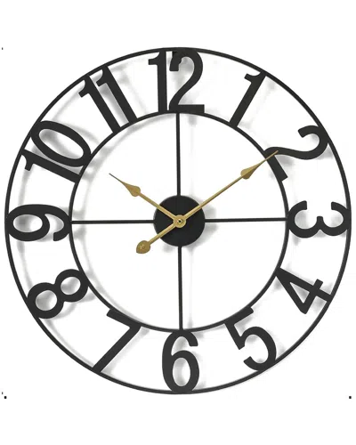 Sorbus Decorative 24in Numeral Wall Clock In Black