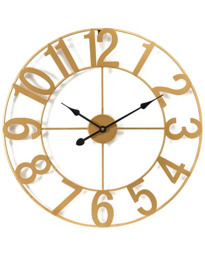 Sorbus Decorative 24in Numeral Wall Clock In Gold