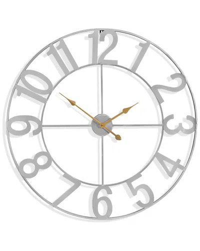 Sorbus Decorative 32in Numeral Wall Clock In Silver