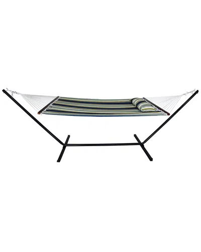 Sorbus Double Hammock With Stand In Aqua