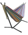 Sorbus Brazilian Double Hammock With Stand In Blue