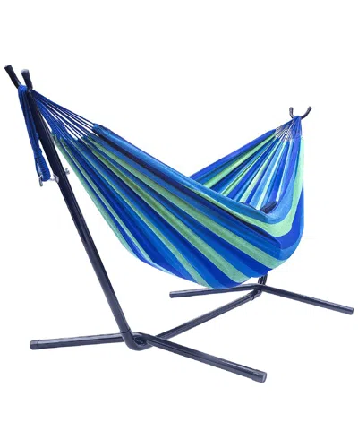 Sorbus Double Hammock With Steel Stand In Blue