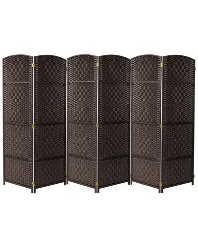 Sorbus Espresso 6-panel Diamond Weave Fiber Room Divider In Brown