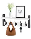 Sorbus Xl Wall Mount Coat Hooks Floating Shelf In Brown