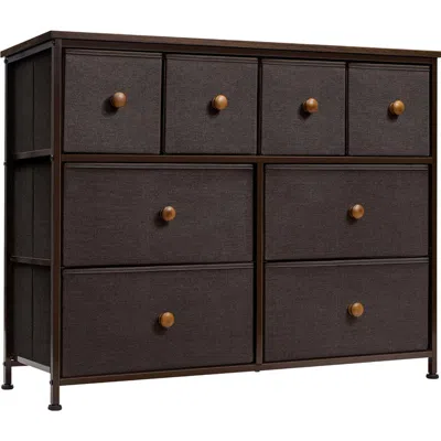 Sorbus Fabric Dresser Chest In Brown