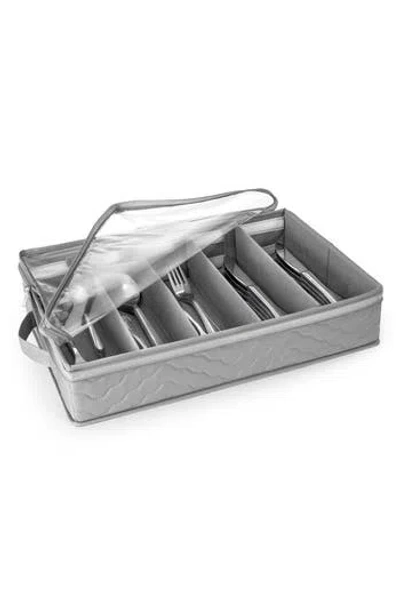 Sorbus Fabric Flatware Storage Chest In Silver