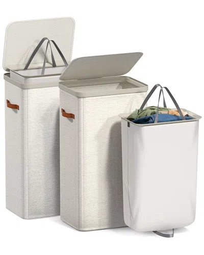 Sorbus Fabric Laundry Hamper In Neutral