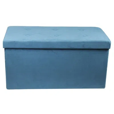 Sorbus Faux Suede Storage Bench, Medium In Teal