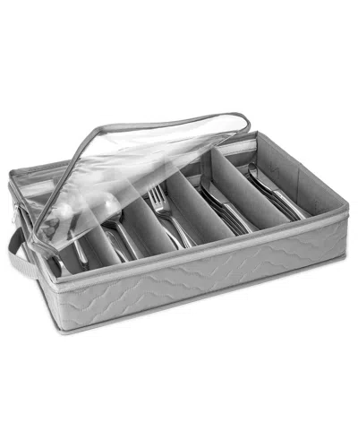 Sorbus Flatware & Utensil Storage Chest In Gray