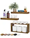 Sorbus Floating Shelf Set In Brown
