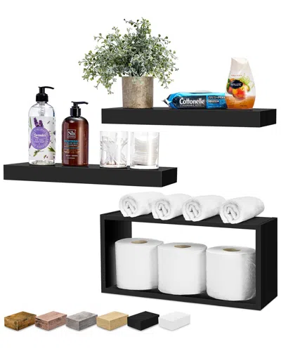 Sorbus Floating Shelf Set Black