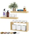 Sorbus Floating Shelf Set In Brown
