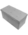 Sorbus Foldable Small Suede Storage Bench In Gray
