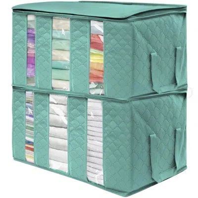 Sorbus Foldable Storage Fabric Cube Bin Bag Organizers, 3 Section In Teal