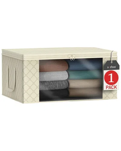 Sorbus Foldable Storage Organizer Bag With Window & Handles In Neutral