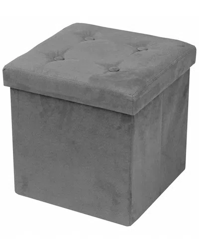 Sorbus Foldable Storage Ottoman In Grey