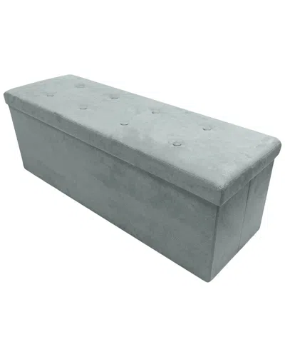 Sorbus Foldable Suede Storage Bench In Gray