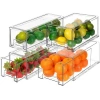Sorbus Fridge Drawers - Clear Plastic Stackable Pull-out Refrigerator Organizer Bins - Food Storage Contain In Clear