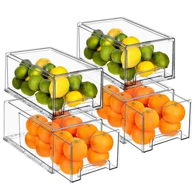 Sorbus Fridge Drawers - Clear Stackable Pull Out Organizer Bins - Food Storage Containers For Kitchen, Refr