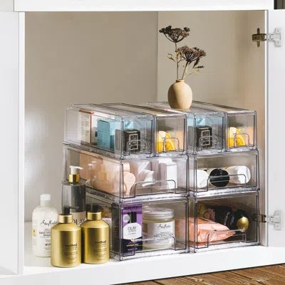 Sorbus Fridge Drawers - Clear Stackable Pull Out Refrigerator Organizer Bins - Food Storage Containers For 