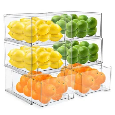 Sorbus Fridge Drawers - Clear Stackable Pull Out Refrigerator Organizer Bins - Food Storage Containers For 