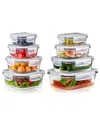 Sorbus Glass 16pc Meal Prep Container Set With Airtight Lids