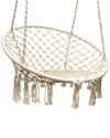 Sorbus Home Hanging Rope Chair In Beige