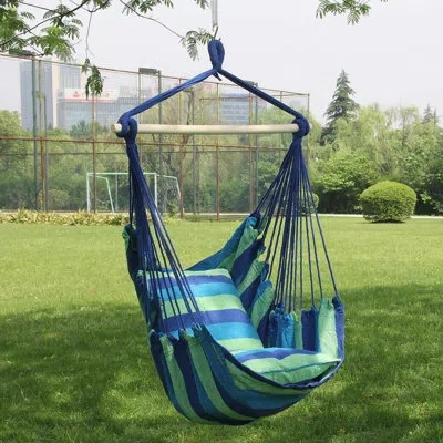 Sorbus Hanging Rope Hammock Chair Swing In Blue