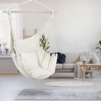 Sorbus Hanging Rope Hammock Chair Swing In White