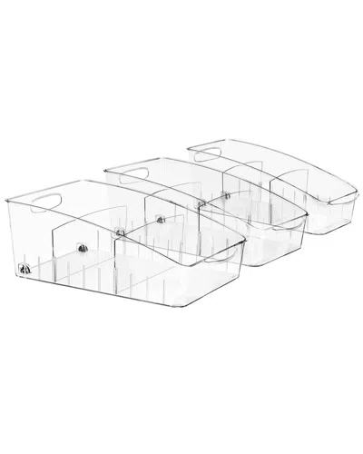 Sorbus Home Set Of 3 Organizing Bins On Wheels In White