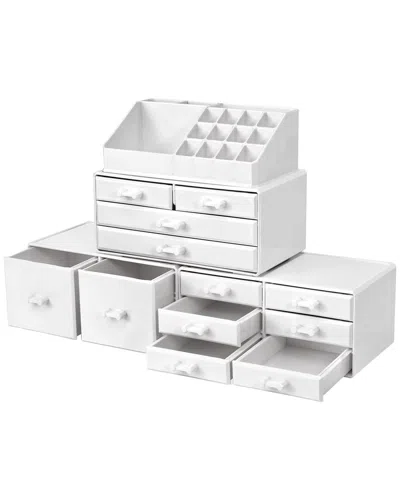 Sorbus Large 12 Drawers Makeup Organizer In White