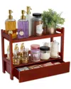 Sorbus Large 2-tier Bamboo Counter Organizer With Drawer In Brown