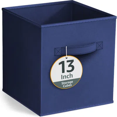 Sorbus Large Collapsible Storage Cube In Navy Blue