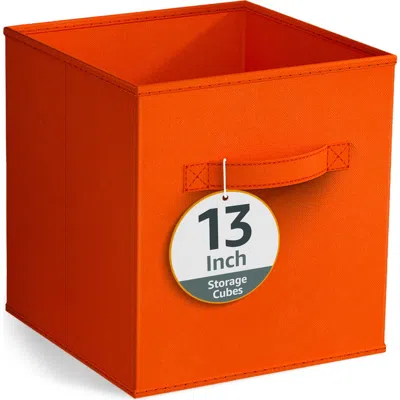 Sorbus Large Collapsible Storage Cube In Orange
