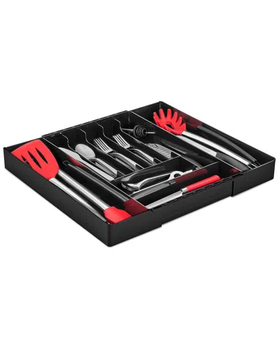 Sorbus Large Expandable Silverware Organizer In Black
