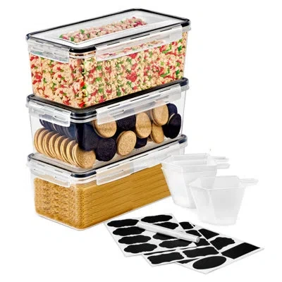 Sorbus Large Food Storage Containers - Pack Of 3 With Airtight, Four-way Snap Lids - 108oz/13.5cups In Clear