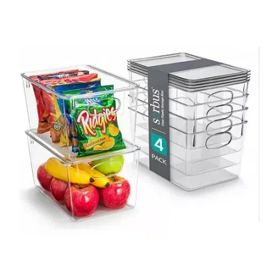 Sorbus Large Plastic Bins With Lids 8-pc. Storage Bin In Transparent