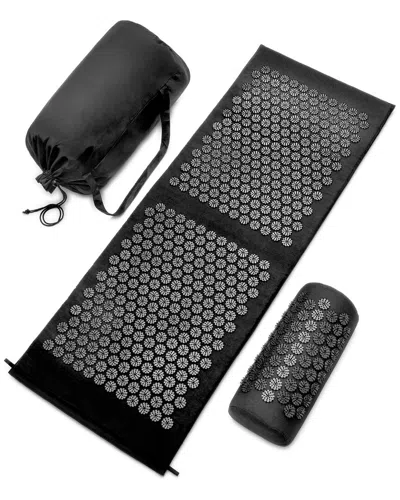 Sorbus Large Sivan Acupressure Mat And Pillow Set In Black