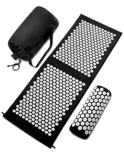 Sorbus Large Sivan Acupressure Mat And Pillow Set In Black