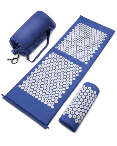 Sorbus Large Sivan Acupressure Mat And Pillow Set In Blue